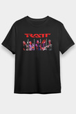 Ratt Baskılı Unisex Siyah Tişört - Tshirt