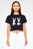 Rayman Siyah Crop Top Tişört