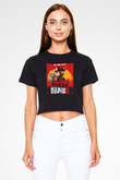 Red Dead Redemption Siyah  Crop Top Tişört
