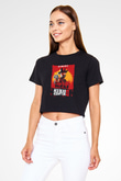 Red Dead Redemption Siyah  Crop Top Tişört