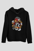Red Hulk Anti Venom Car Race Baskılı Siyah Unisex Hoodie