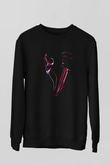 Renkli Çığlık Baskılı Unisex Siyah  Sweatshirt
