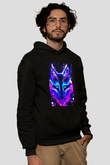 Renkli KurtSiyah  Unisex Hoodie