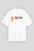Ressam Beyaz Unisex Oversize Tişört T-Shirt