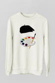 Ressam Beyaz Unisex Sweatshirt