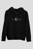 Ressam Siyah Unisex Kapüşonlu Sweatshirt