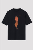 Ressam Siyah Unisex Oversize Tişört T-Shirt