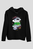 Retro GameboySiyah  Unisex Hoodie