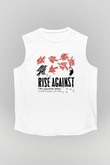 Rise Against Beyaz Unisex Kolsuz Tişört