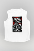 Rise Against Beyaz Unisex Kolsuz Tişört
