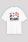 Rise Against Beyaz Unisex Oversize Tişört T-Shirt