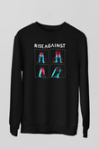 Rise Against Siyah Unisex Sweatshirt