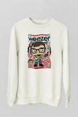 Rivers Cuomo Weezer Baskılı Unisex Beyaz Sweatshirt