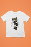 Rocket Gangster Baskılı Beyaz Unisex Çocuk Tişört