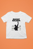 Rocky Baskılı Beyaz Unisex Çocuk Tişört