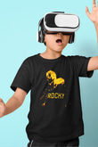 Rocky Baskılı Siyah Unisex Çocuk Tişört