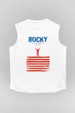Rocky Beyaz Unisex Kolsuz Tişört