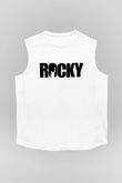 Rocky Beyaz Unisex Kolsuz Tişört