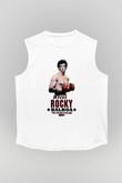 Rocky Beyaz Unisex Kolsuz Tişört