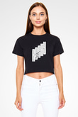Rocky Siyah Crop Top Tişört