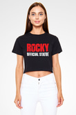 Rocky Siyah Crop Top Tişört