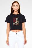 Rocky Siyah Crop Top Tişört