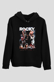 Rocky Siyah Unisex Kapşonlu Sweatshirt