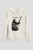 Rory Gallagher Baskılı Beyaz Unisex Kapüşonlu Sweatshirt