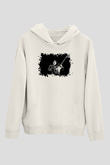 Rory Gallagher Baskılı Beyaz Unisex Kapüşonlu Sweatshirt