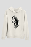 Rory Gallagher Baskılı Beyaz Unisex Kapüşonlu Sweatshirt