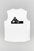 Rory Gallagher Baskılı Beyaz Unisex Kolsuz Tişört - Tshirt