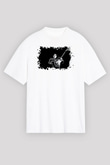 Rory Gallagher Baskılı Beyaz Unisex Oversize Tişört - Tshirt