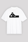 Rory Gallagher Baskılı Beyaz Unisex Oversize Tişört - Tshirt