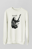 Rory Gallagher Baskılı Beyaz Unisex Sweatshirt