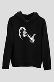 Rory Gallagher Baskılı Unisex Siyah Kapüşonlu Sweatshirt