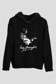Rory Gallagher Baskılı Unisex Siyah Kapüşonlu Sweatshirt