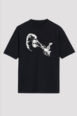 Rory Gallagher Baskılı Unisex Siyah Oversize Tişört - Tshirt