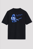 Rory Gallagher Baskılı Unisex Siyah Oversize Tişört - Tshirt