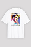 Rosalind Franklin Baskılı Unisex Oversize Beyaz Tişört - Tshirt