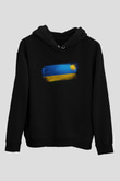 Ruanda - Rwanda Bayrağı Baskılı Unisex Siyah Kapüşonlu Sweatshirt