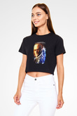 Rudolf Diesel Baskılı Crop Top Kadın Tİşört - Tshirt