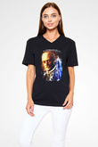 Rudolf Diesel Baskılı Unisex V Yaka Siyah Tİşört - Tshirt
