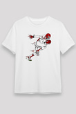 Rugby Baskılı Unisex Beyaz Tişört - Tshirt