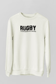 Rugby Baskılı Unisex Ekru Sweatshirt