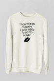 Rugby Baskılı Unisex Ekru Sweatshirt