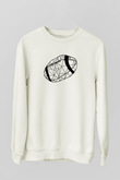 Rugby Baskılı Unisex Ekru Sweatshirt