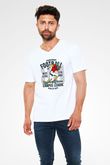 Rugby Baskılı Unisex V Yaka Tişört - Tshirt
