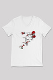 Rugby Baskılı Unisex V Yaka Tişört - Tshirt