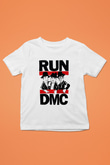 Run DMC Baskılı Beyaz Unisex Çocuk Tişört