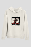 Run DMC Baskılı Unisex Beyaz Kapüşonlu Sweatshirt